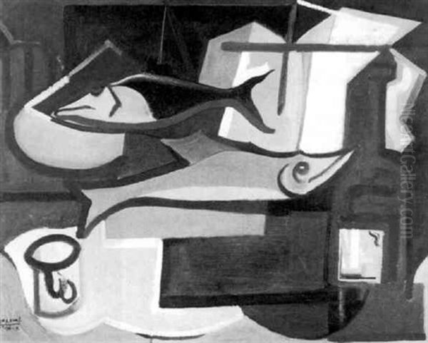 Nature Morte Oil Painting by Youla, Jules Chapoval