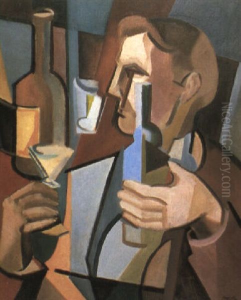 Le Buveur Oil Painting by Youla, Jules Chapoval