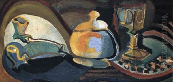 Composition Au Verre Et Au Sucrier Oil Painting by Youla, Jules Chapoval