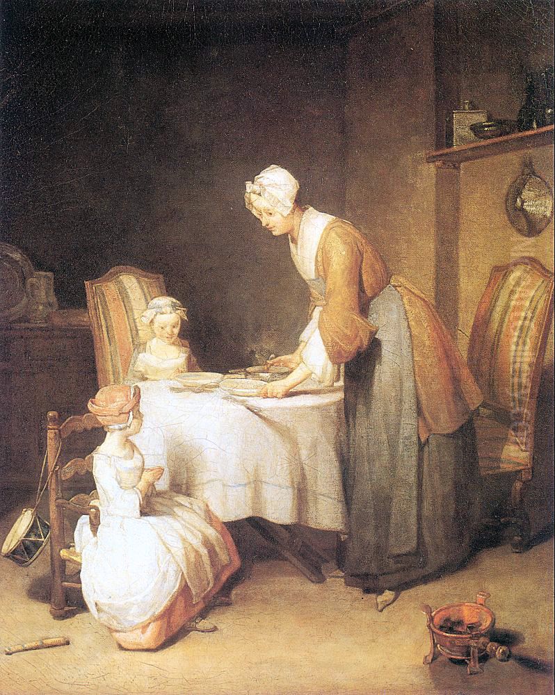 Le Benedicite Oil Painting by Jean-Baptiste-Simeon Chardin