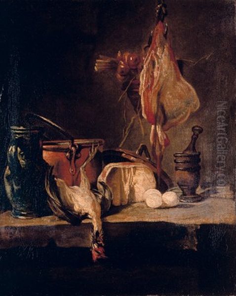 Nature Morte A La Raie Et Au Panier D'oignons Oil Painting by Jean-Baptiste-Simeon Chardin