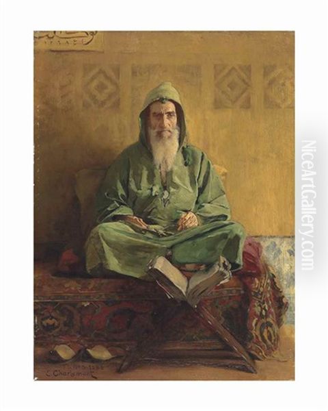 A Moment Of Reflection, Tunis Oil Painting by Eduard Charlemont