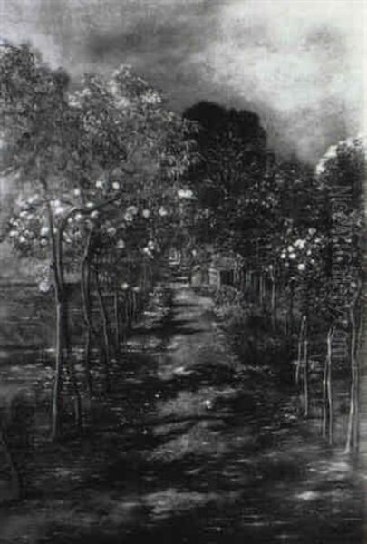 Rosengarten Oil Painting by Hugo Charlemont