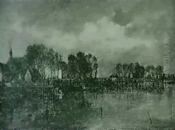 Spatndamm Holland Oil Painting by Hugo Charlemont