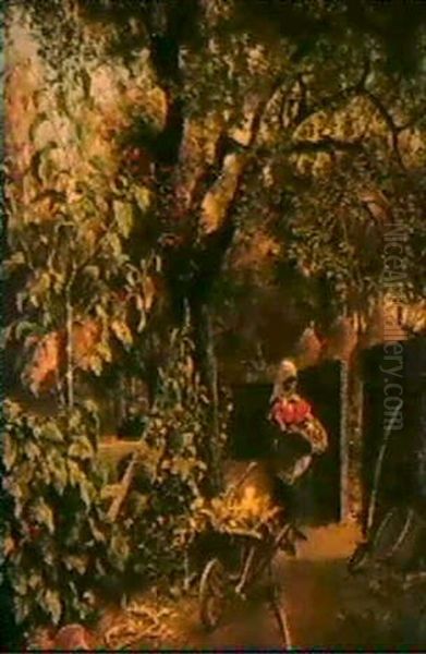 In Der Gartenecke Oil Painting by Hugo Charlemont