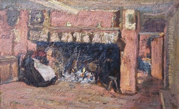 Am Kamin Oil Painting by James Charles