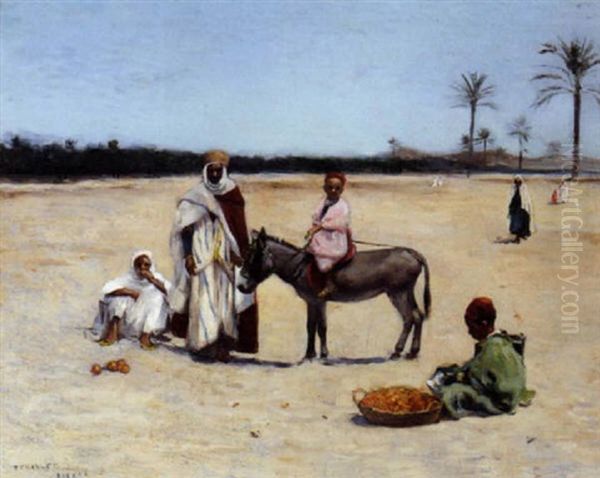 The Orange Seller In The Desert At Biskra, Algeria Oil Painting by Frantz Charlet