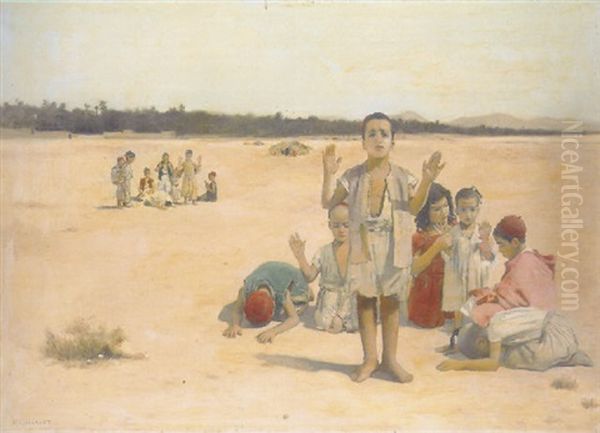 Prayertime In The Desert Oil Painting by Frantz Charlet