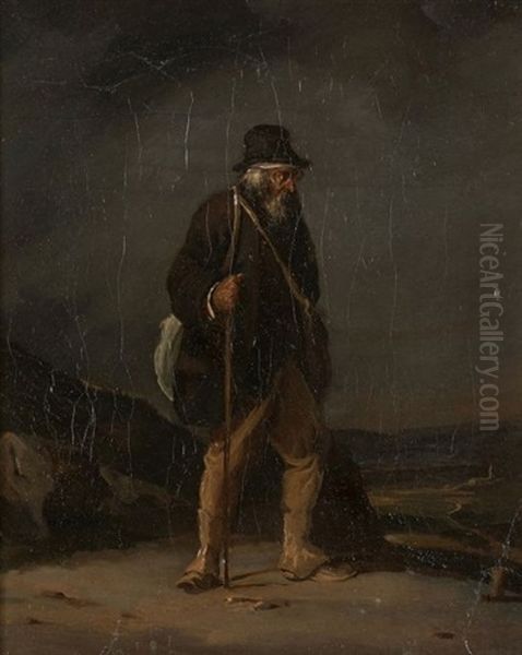 Mendiant Dans Un Paysage Oil Painting by Nicolas Toussaint Charlet
