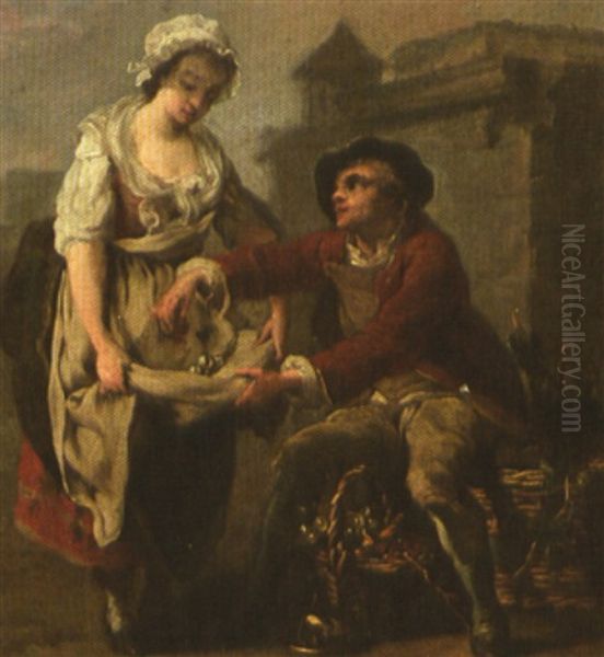 Marchand De Cerises Oil Painting by Jean-Baptiste Charpentier the Elder