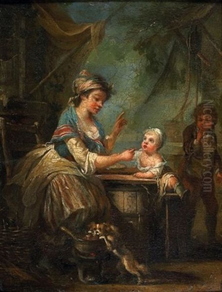 La Bouillie Oil Painting by Jean-Baptiste Charpentier the Elder