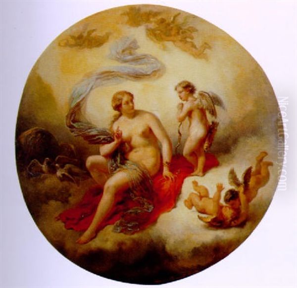 Venus Et Amours Dans Les Nuees Oil Painting by Eugene Charpentier
