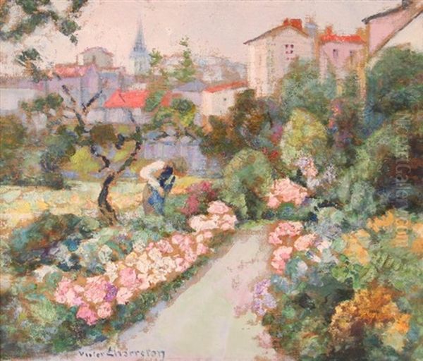 Jardin En France Oil Painting by Victor Charreton