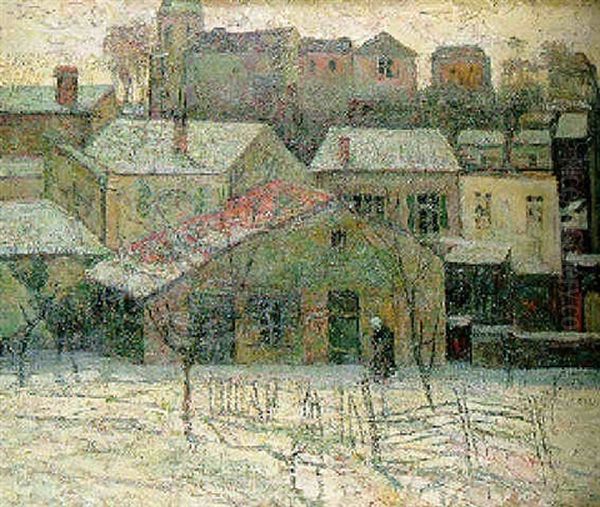 Vue De Village En Hiver Oil Painting by Victor Charreton