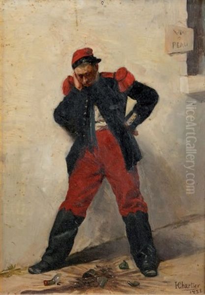 Militaire Ivre Oil Painting by Henri Georges Jacques Chartier