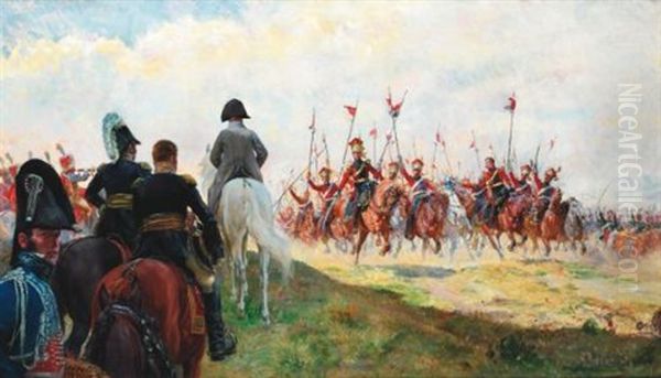 Apres La Charge: Hanau Oil Painting by Henri Georges Jacques Chartier