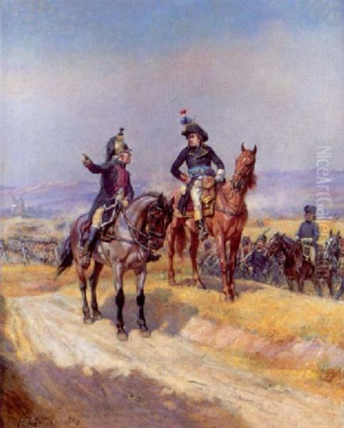 Batalla Napoleonica Oil Painting by Henri Georges Jacques Chartier