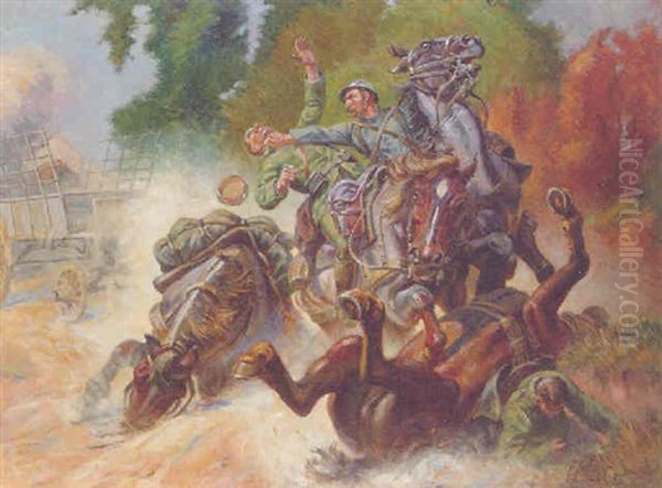 Halte La! Oil Painting by Henri Georges Jacques Chartier