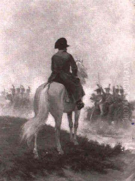 Napoleon A Caballo Pasando Revista A Sus Tropas Oil Painting by Henri Georges Jacques Chartier