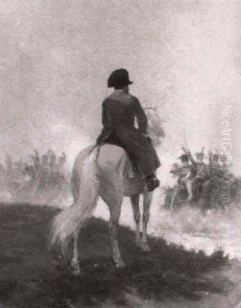Napoleon A Caballo Pasando Revista A Sus Tropas Oil Painting by Henri Georges Jacques Chartier