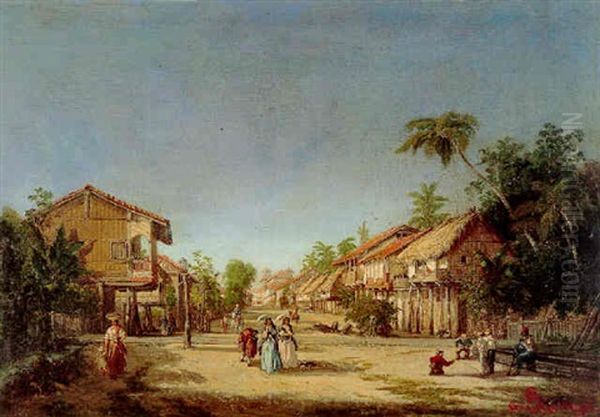 Paisaje De Guayaquil Oil Painting by Ernesto Charton
