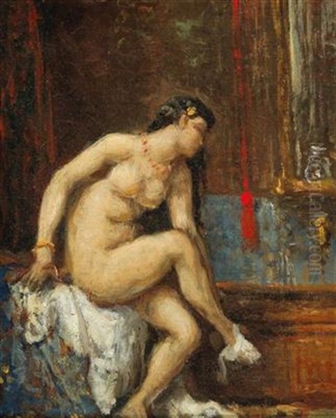 At Her Toilette Oil Painting by Theodore Chasseriau