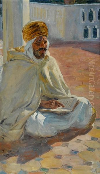 The Scholar Oil Painting by Ulpiano Checa y Sanz