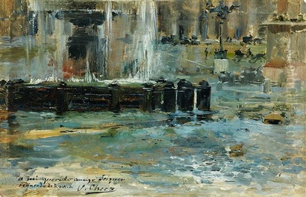 Fuente De Roma Oil Painting by Ulpiano Checa y Sanz
