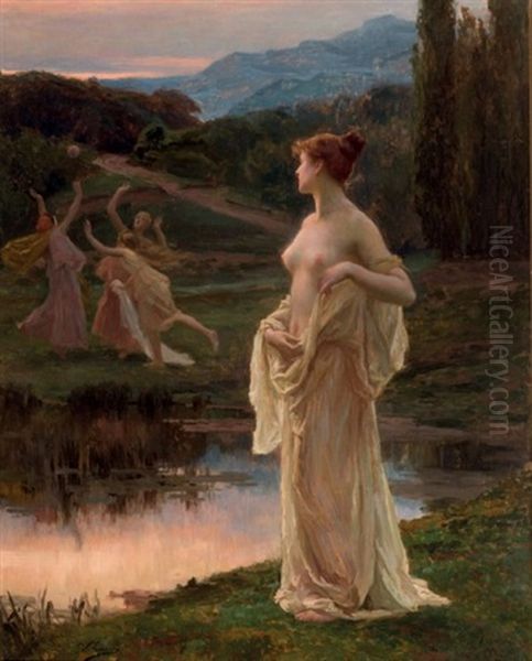 El Juego De Las Vestales Oil Painting by Ulpiano Checa y Sanz