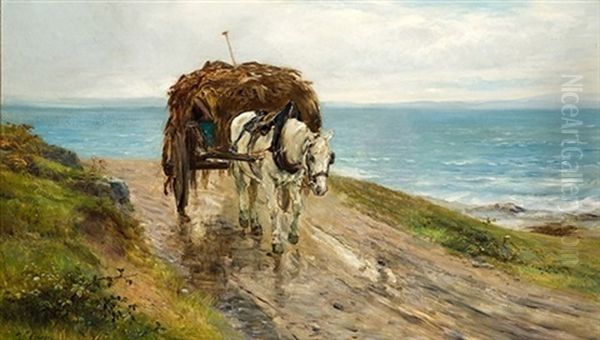 Carro Tirado Por Caballo Oil Painting by Ulpiano Checa y Sanz
