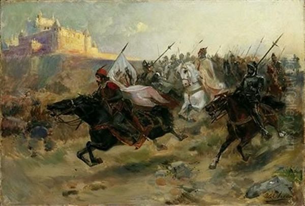 Untitled: After The Battle - The Return Of The King Oil Painting by Ulpiano Checa y Sanz