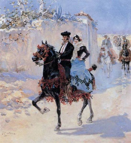 The Wedding Day Oil Painting by Ulpiano Checa y Sanz