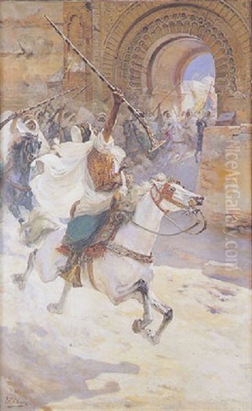 Le Depart Pour La Fantasia Oil Painting by Ulpiano Checa y Sanz