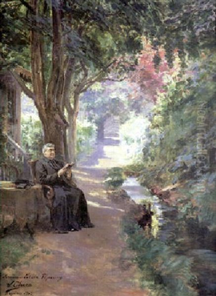 La Lectura Agradable Oil Painting by Ulpiano Checa y Sanz