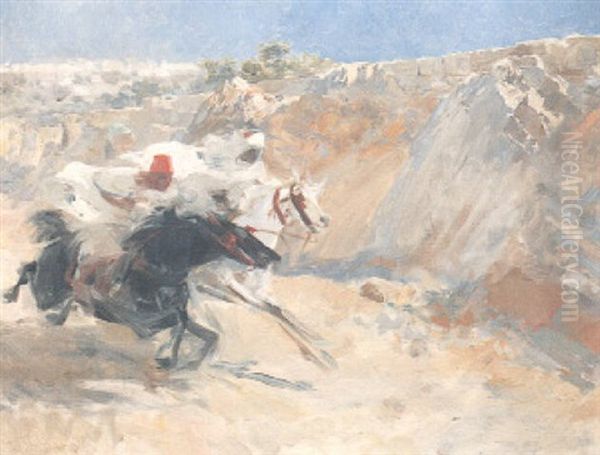 Study For A Fantasia Oil Painting by Ulpiano Checa y Sanz