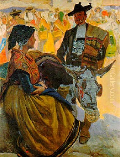 Abulenses Oil Painting by Ulpiano Checa y Sanz