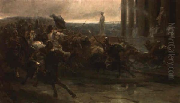 La Invasion De Los Barbaros Oil Painting by Ulpiano Checa y Sanz