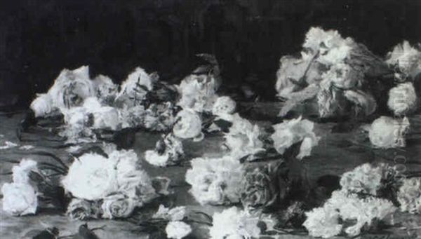Rosas Y Claveles Oil Painting by Ulpiano Checa y Sanz
