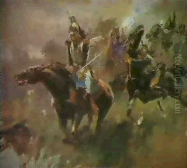 Carga De Caballeria Oil Painting by Ulpiano Checa y Sanz