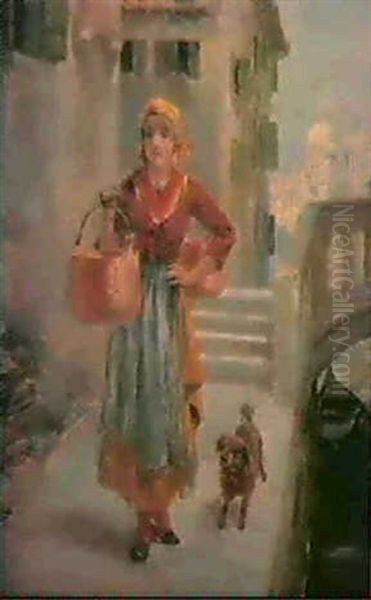 Aguadora Veneciana Oil Painting by Ulpiano Checa y Sanz