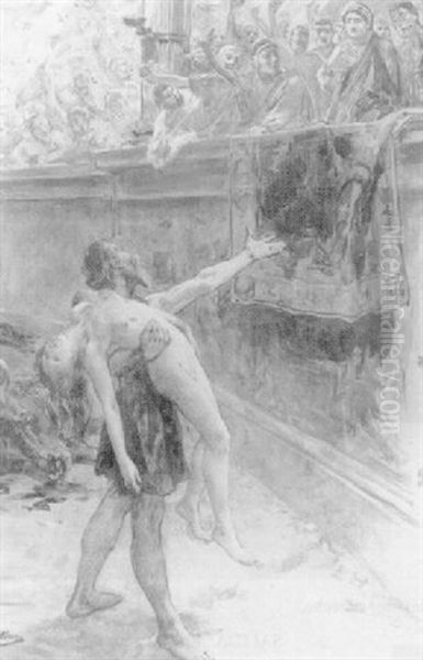 Circo Romano Oil Painting by Ulpiano Checa y Sanz