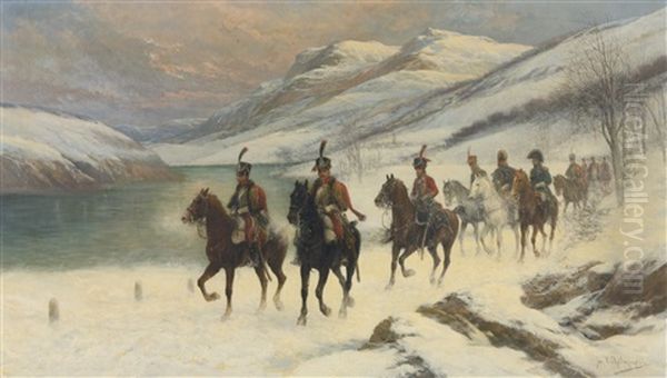 Napoleon's Campaign Oil Painting by Jan van Chelminski