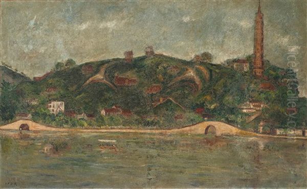 Scenery Of The West Lake Baoshi Mountain Oil Painting by Chen Cheng-Po