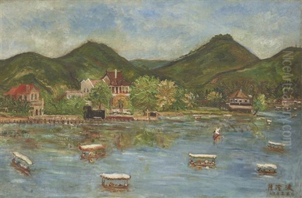 West Lake Oil Painting by Chen Cheng-Po