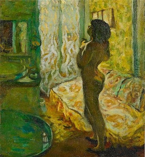 Having A Bath Oil Painting by Chen Cheng-Po