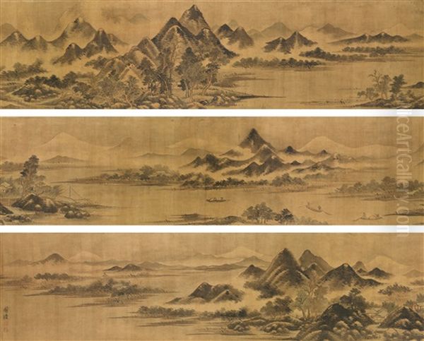 Fishing Oil Painting by Chen Chun