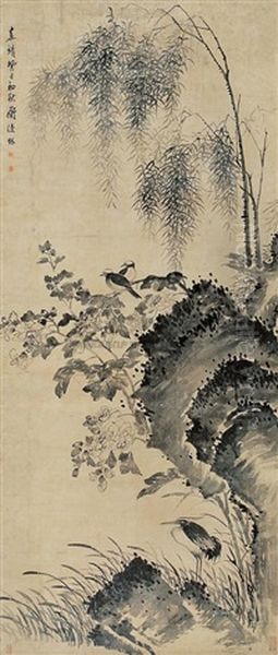 Flowers And Birds Oil Painting by Chen Chun