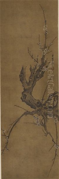 Plum Blossoms Oil Painting by Chen Hongshou