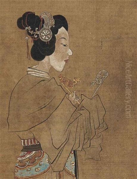 Ladies Oil Painting by Chen Hongshou