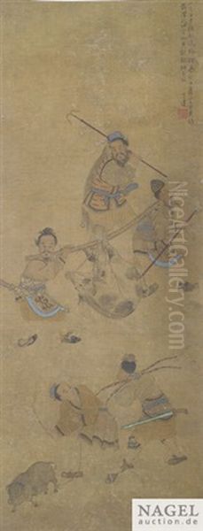 Vier Anekdoten Aus Dem Altertum (4 Works) Oil Painting by Chen Hongshou